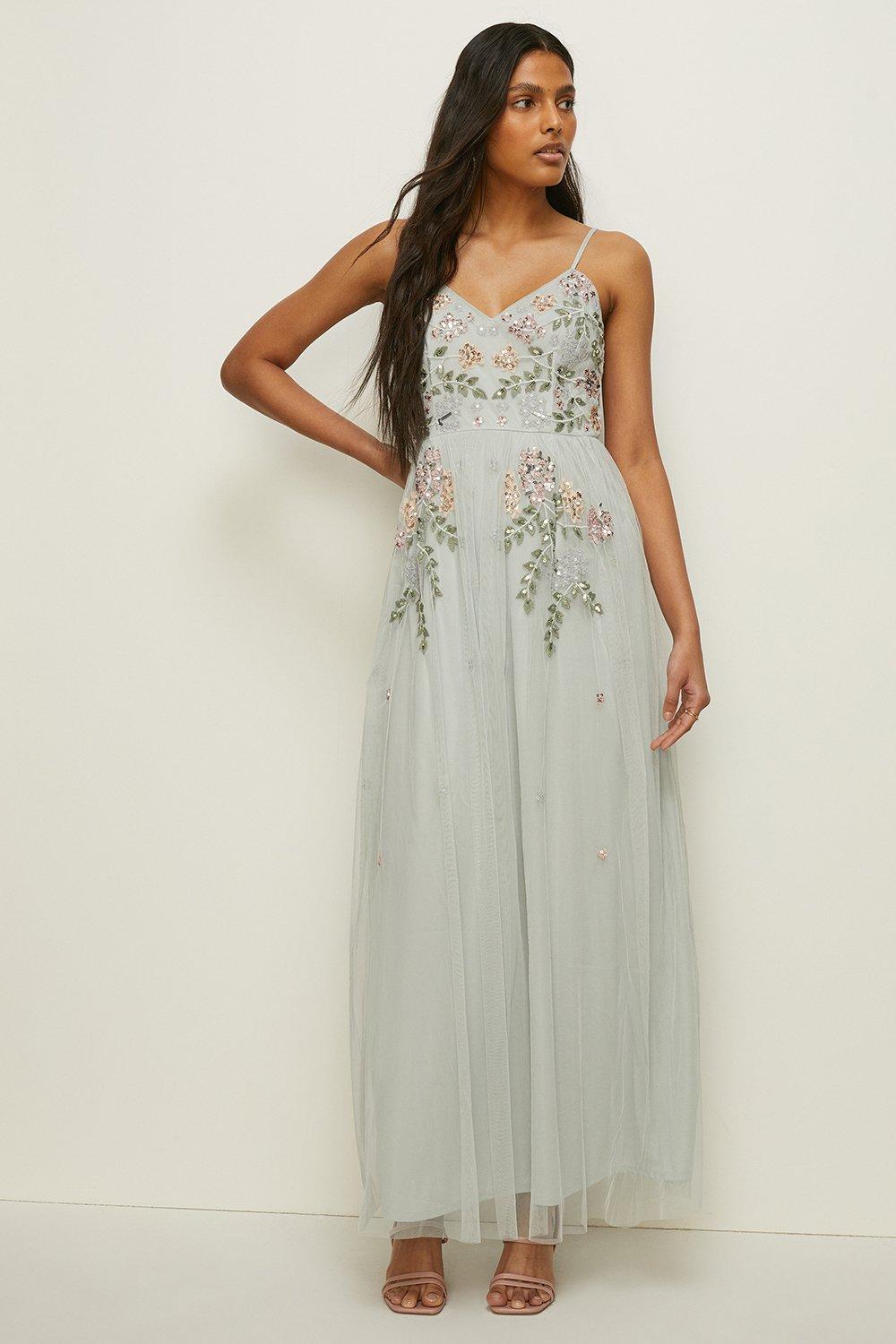 Genoa embroidered hot sale maxi wedding dress